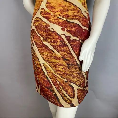 Graphic Dress Sheer Wrap Jacket Sheath Stretch Square Neckline Unique Pattern Yellow Size undefined