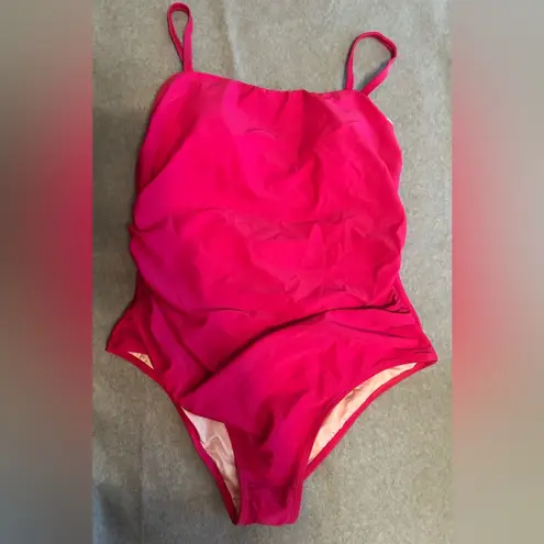 Cupshe NWT  One Piece Bathing Suit Cutout Back Tummy Control Magenta size XL