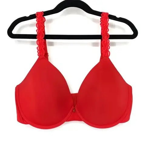 Natori  Bra Women's Size 34D Perfectly Fit Lightly Lined T-Shirt Red