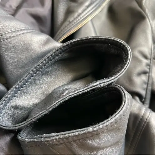 Lafayette 148 New York Women’s Lambskin Leather Moto Ruched Jacket Size 6