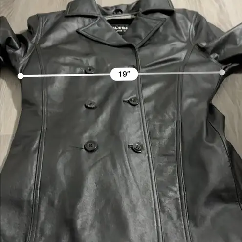 wilson's leather Vintage 90s Black Genuine Leather Jacket Coat Size M