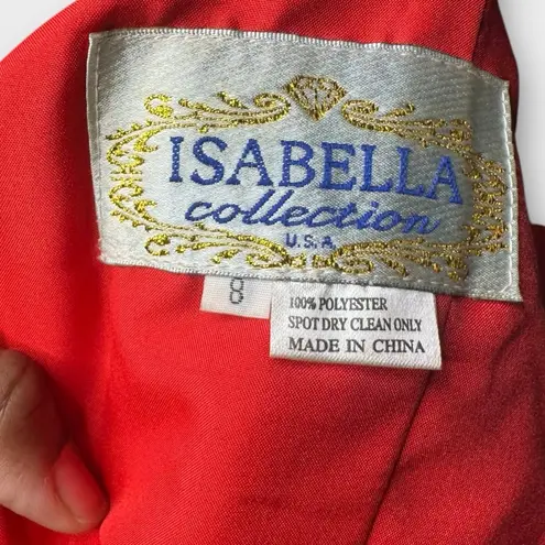 Vintage Isabella Princess Dress Bolero Jacket Women’s 8 Embroidery 2 Piece Set Red