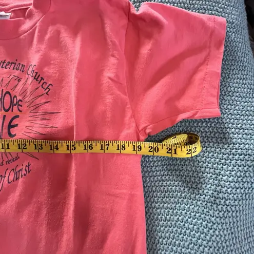 Vintage Religious T Shirt Single Stitch Best 50 50 Size Medium Faith Hope Pink