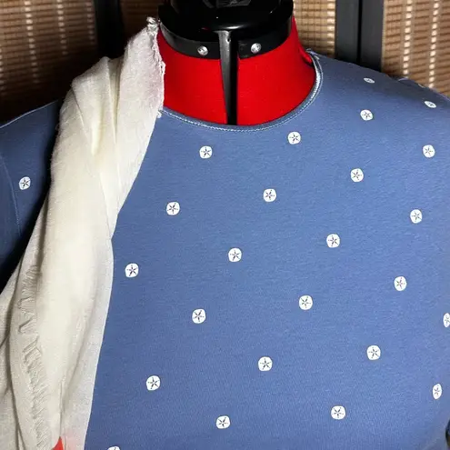 Christopher & Banks Christoper & Banks 3/4 Slv. Cornflower Bl. Tee with White Sand Dollar Print