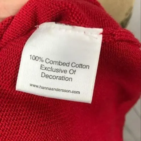 Hanna Andersson Red Cardigan Button Front Black Removable Collar Womens Small