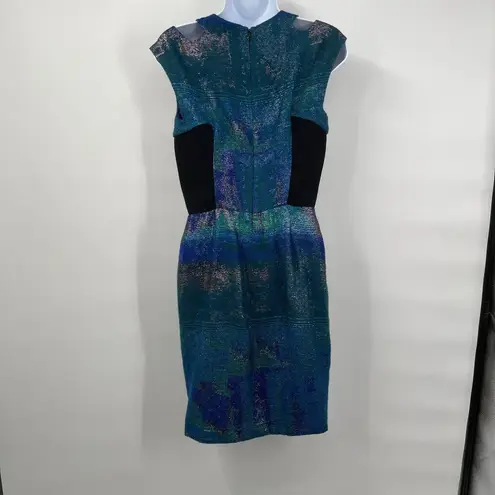 Proenza Schouler Kaleidoscope Metallic Tweed Iridescent Cut Out Shoulder Dress 4