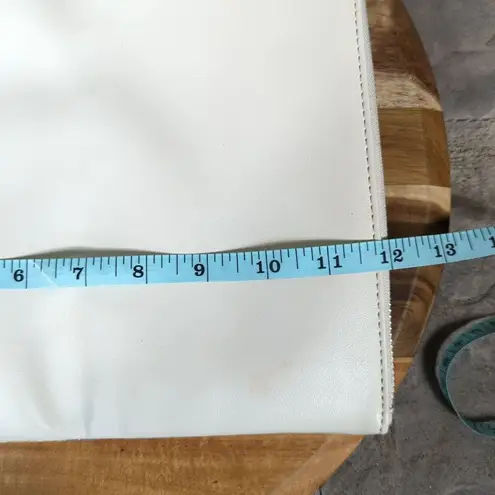 Rachel Pally Woman's Clutch Purse Fold Over Cream Floral Zip Faux Leather Canvas