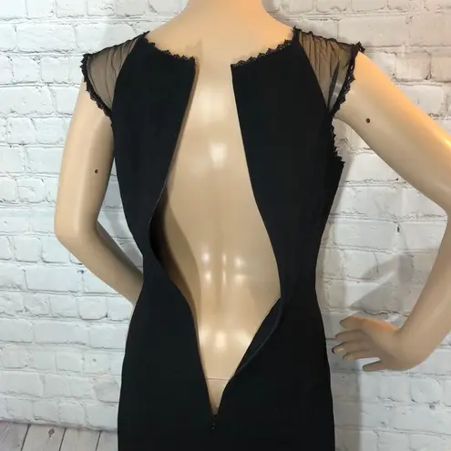 Tracy Reese Vintage Y2K Little Black Dress With Floral Appliquéd Front Size 4