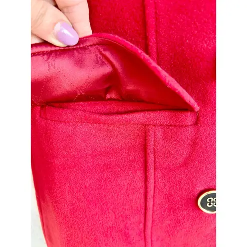 Guess by Marciano Marciano Guess Notch Lapel Wool Cashmere Double Breasted Coat Red Women's Size 2