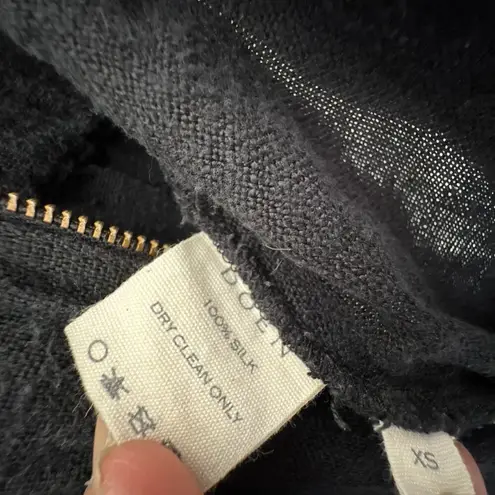 DÔEN Serre Zip Front Utility Silk Jumpsuit Black size XS