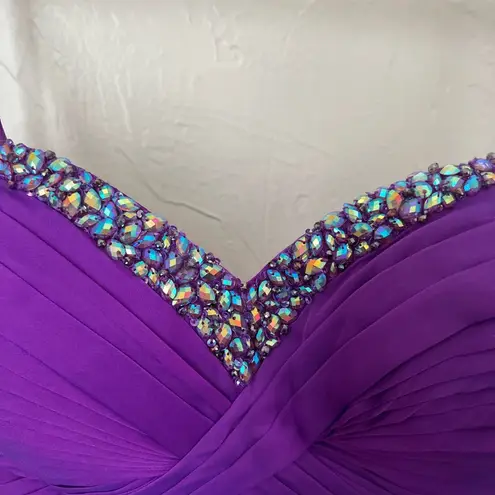 La Femme NWT  strapless sweetheart electric purple gown prom dress size 2