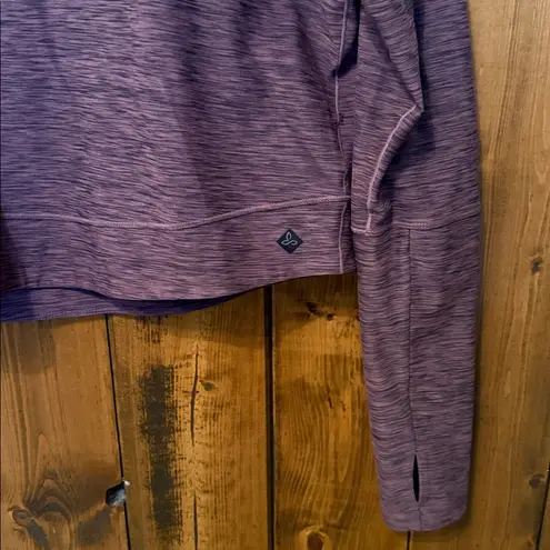 prAna Zandra Funnel Neck Crop Pullover with Thumbholes, Size Small