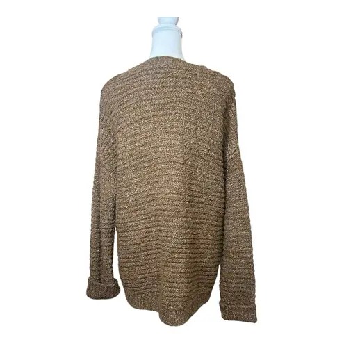 MOUSSY Brown Fringe Boho Slouchy Oversized Sweater One Size Chunky Cozy Hippie Size M