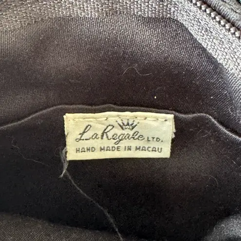 Vintage 70s LaRegale Hand Made Black Beaded Sequin Formal Dressy Going Out Purse