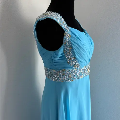 Stunning Light Blue Prom Dress with Embellished Straps Size undefined