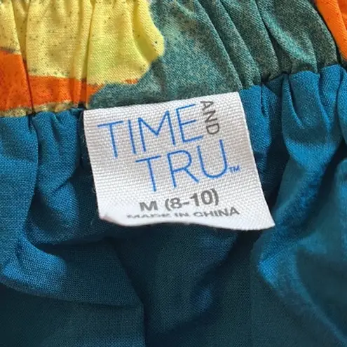 Tropical Skirt Floral Tiered Maxi Lace Trim M Medium New Green