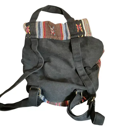 Love stitch Boho Aztec Print Canvas Backpack Tribal Pattern Festival Travel Bag