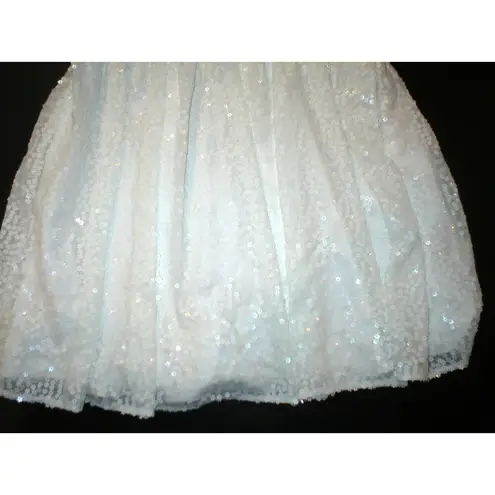 Jill Stuart New NWT $385 Womens 8 Jill White Floral Flower Sequin Dress Beautifu - Image 6