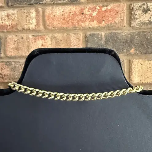 Vintage gold tone lariat cuban link necklace