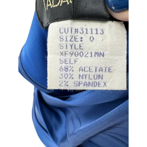 Tadashi Shoji Blue Draped Pleated Sheath Dress Size 0 Formal Cocktail Party