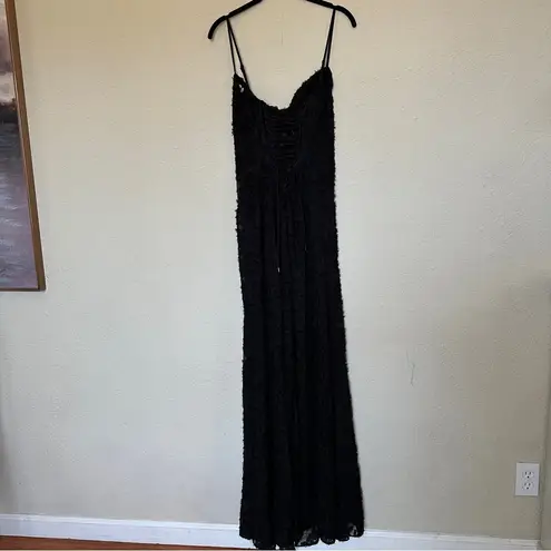 House Of CB  ‘Seren’ Black Floral Lace Back Maxi Dress‎ NWOT size M
