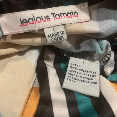 Jealous Tomato Multicolor Striped neck tie Blouse size L