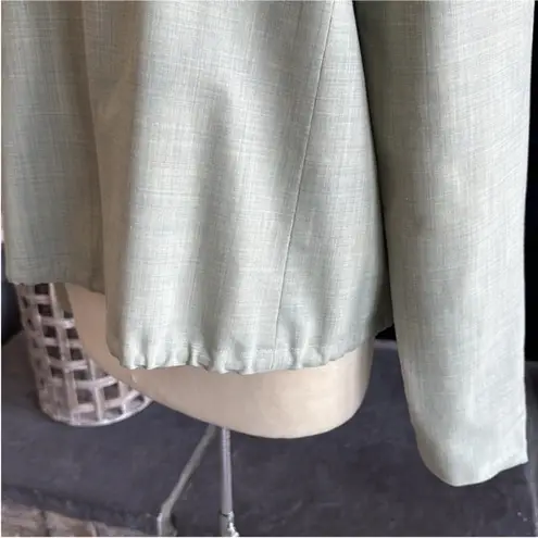 Oscar de la Renta Green Boxy Button Down Jacket