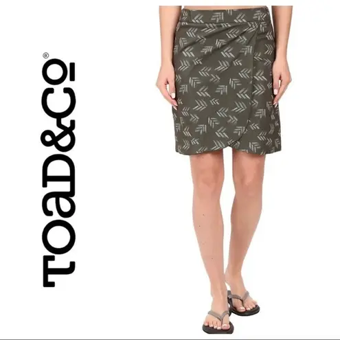 Toad & Co. Whirlwind Wrap Skirt Dark Moss Green XS Green