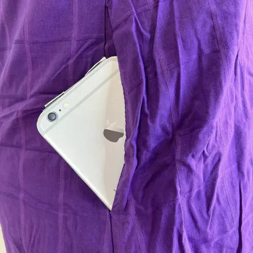 Never A Wallflower High Neck Dress Purple Windowpane Cotton Size XS