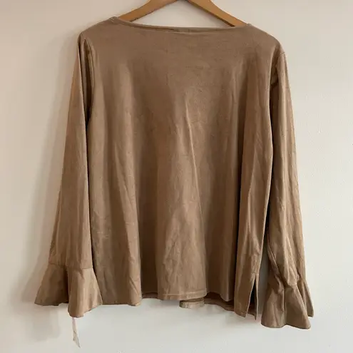 Notches NWT Vintage 90’s Suede Boho Western Blouse with Flared Sleeves size 1X