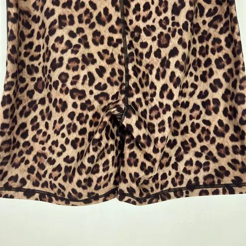 We Wore What NWOT  Chain Leopard Bike Shorts Brown Size Large L NEW $88