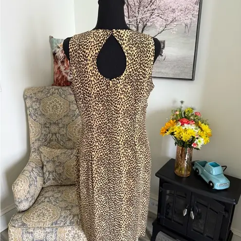 Maggy London Tan Sheath Mini Dress Crew Neck Sleeveless