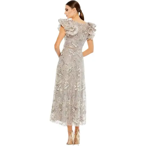 Mac Duggal NWT Embellished Ruffled Cap Sleeve A Line Women’s Dress Sz 14 #68262