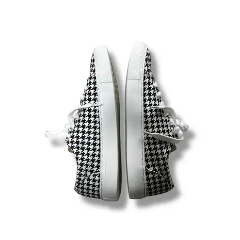 J. Crew Black White Houndstooth Checker Road Trip Tennis Shoes Sneakers 6.5