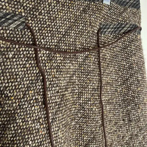 Beate Heymann Street Couture Designer Brown Wool Blend Skirt Size 12