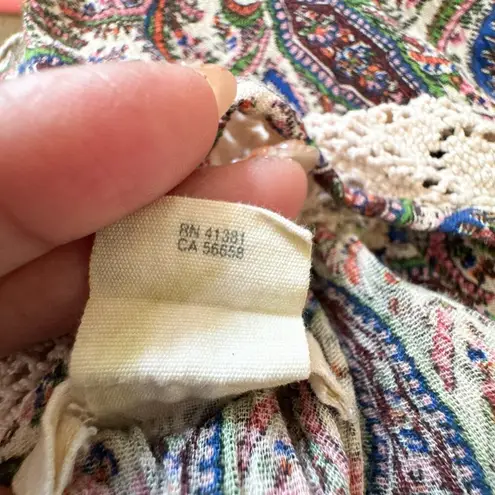 Denim & Supply Ralph Lauren Ralph Lauren Paisley Bohemian Lace Tiered Maxi Dress Small