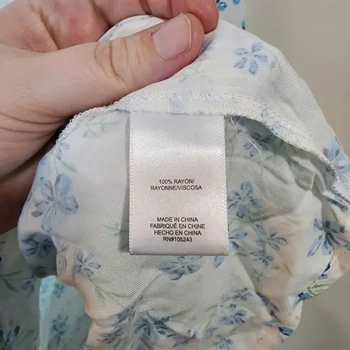 Bobeau Floral Bohemian Long Sleeve Ruched Women Medium Cottagecore fairy dress