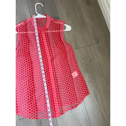 Equipment Femme Red Polka Silk Sleeveless Tank Top XS