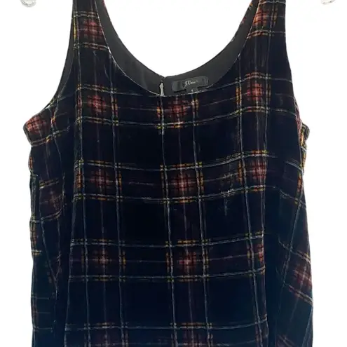 J.CREW Stewart Tartan Plaid Velvet Tank Top Shell Women's