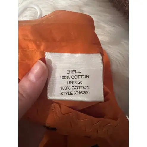 Tory Burch  A Line Midi Skirt Orange w/ Bronze Studs Studded Spring Summer Size 0 - Image 5