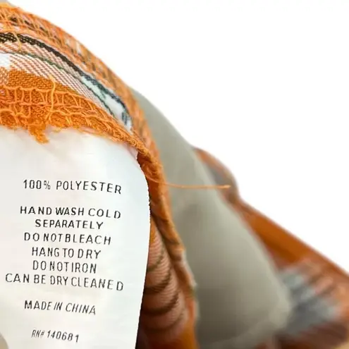 Unique Vintage Pants Capris Cropped Belted Plaid Check Orange Size Medium