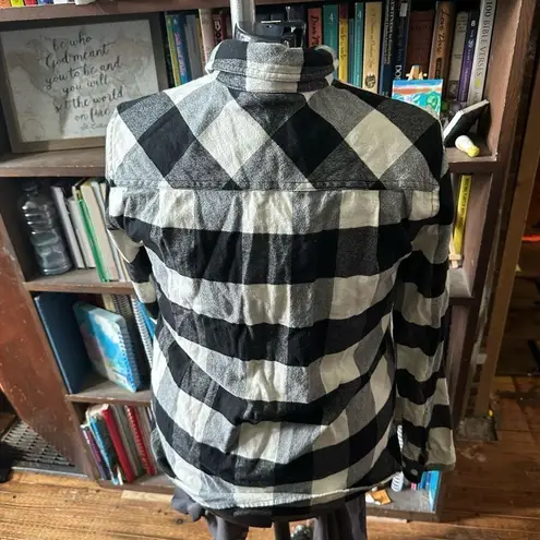 J Crew black & white checked S flannel lumberjack shirt