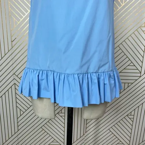 Marni Ruffle Cotton Poplin Tank Top in Lake Blue Size 36 / US 0