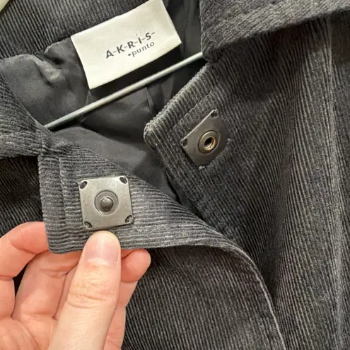 Akris Punto Women's Charcoal Gray Corduroy Designer Blazer Jacket size 6
