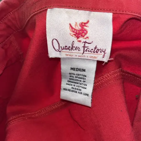 Quacker Factory Vintage jean jacket embellished with rhinestone dragonflies