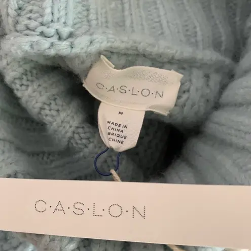 Caslon NWT Light Blue Chunky Cable Knit Turtleneck Sweater