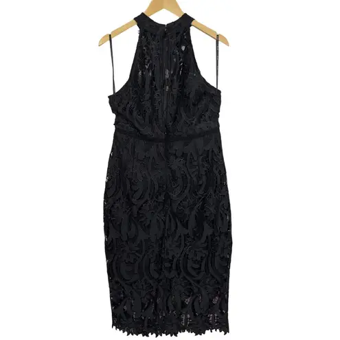 Bardot Isa Crochet Lace Cocktail Sheath Dress French Black Size L 10 NWT