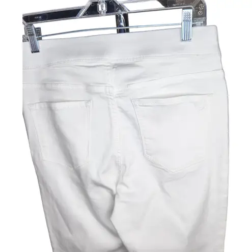 Martha Stewart Women's Jeans Size 8 White Knit Denim Ankle Pull On Elastic NWOT