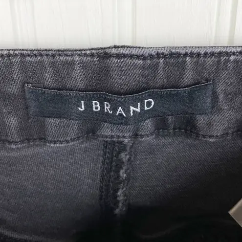 J Brand  Natasha Sky-High Cropped Skinny Jeans Bellatrix Destruct Black Denim 25