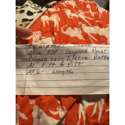 Equipment FEMME Women's Leopard Print 100% Silk Button Down Blouse Size Small